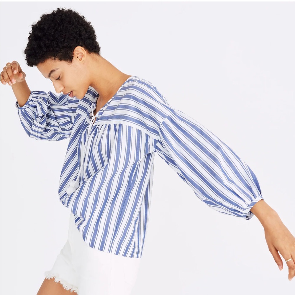 NWOT • Madewell • peasant top in shea stripe - Picture 3 of 12